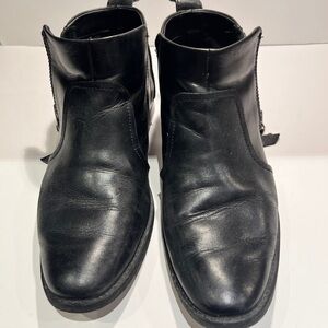 UGG Black Leather Ankle Boots size 8